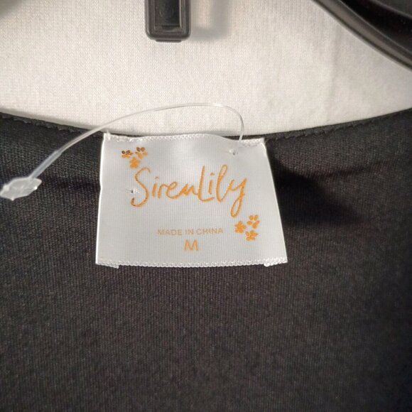 Sirenlily Women's Floral Print Dress Size M V-Neck Tie Sleeve NWT - Picture 2 of 7